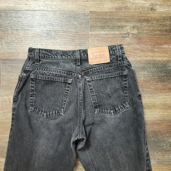 VINTAGE 90s Levi’s 550 Charcoal Relaxed Fit Tapered Leg Denim Jeans Size 12 P M - Picture 4 of 12